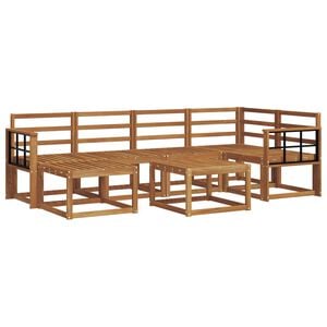 vidaXL Udend&oslash;rs sofagruppe 7 pcs Naturfarvet Massivt Akacietr&aelig;