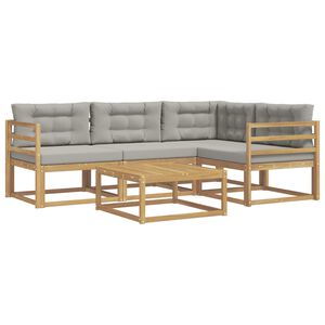 vidaXL Udend&oslash;rs sofagruppe 5 pcs Hvid og lysegr&aring; 79 x 79 x 37 cm