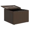 vidaXL haveskammel med hynde 55x55x37 cm polyrattan brun