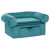 vidaXL Hundesofa med opbevaring Turkis 75 x 50 x 38cm Plys