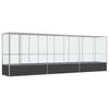 vidaXL voliere med udvidelse 626,5x107x212 cm st&aring;l s&oslash;lvfarvet
