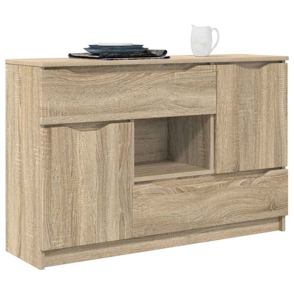 vidaXL Sideboard med skuffe Sonoma eg 100 x 30 x 65,6 Konstrueret tr&aelig;