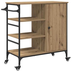 vidaXL K&oslash;kkenvogn Artisan Egetr&aelig; 87.5 x 39 x 84.5 cm Konstrueret tr&aelig;