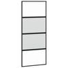 vidaXL skyded&oslash;r 90x205 cm h&aelig;rdet glas og aluminium sort