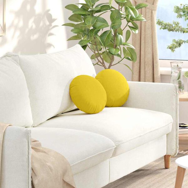 vidaXL S&aelig;depuder 2 pcs Lys Gul &Oslash;30 x 13 cm Stof