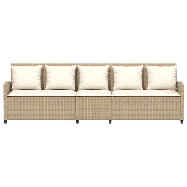 vidaXL 5-personers havesofa med hynder polyrattan beige