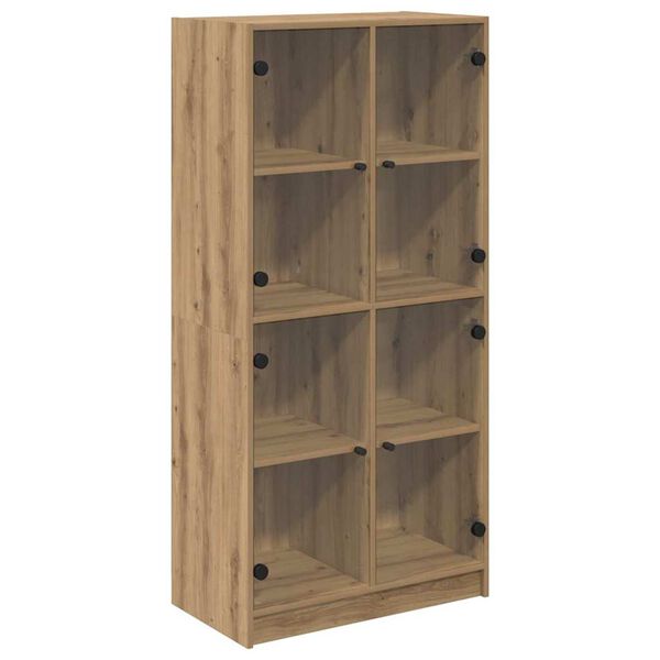vidaXL Highboard Artisan Egetr&aelig; 68 x 37 x 142 cm Konstrueret tr&aelig;