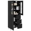 vidaXL Highboard med skuffe Sort eg 69,5 x 34 x 90 cm Konstrueret tr&aelig;