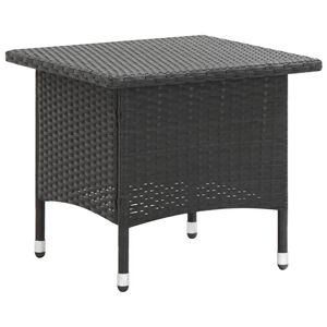 vidaXL tebord 50 x 50 x 47 cm polyrattan sort