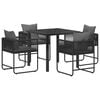 vidaXL Have Spisebordss&aelig;t 5 pcs Sort og Anthracit 80 x 80 x 73 cm