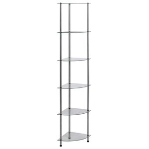 vidaXL reol 6 hylder 30x30x160 cm h&aelig;rdet glas transparent