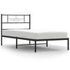 vidaXL sengeramme med sengegavl 100x190 cm metal sort
