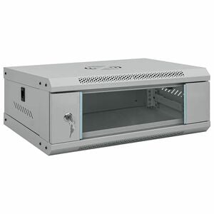 vidaXL Netværksskab med opbevaring Grå 53 x 35 x 21 cm Stål