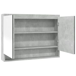 vidaXL badev&aelig;relsesskab med spejl 80x15x60 cm MDF betongr&aring;