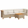 vidaXL sofas&aelig;t til haven 5 dele med hynder polyrattan beige