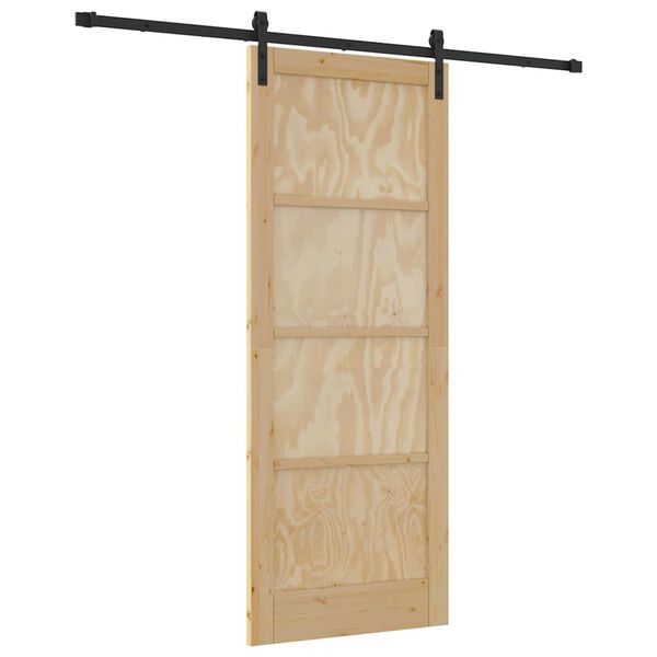 vidaXL Skyded&oslash;r Brun 83 x 211 cm Massiv fyrretr&aelig;