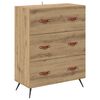 vidaXL Skuffeskab 3-Skuffe Artisan Eg 69,5 x 34 x 90 cm
