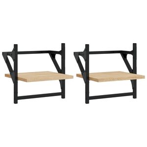 vidaXL v&aelig;ghylder med st&aelig;nger 2 stk. 30x25x30 cm sonoma-eg