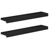 vidaXL Vindueskarme 2 stk. Sort 80x 15 x 2 cm Solid b&oslash;g