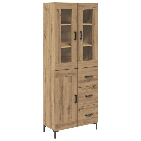 vidaXL Highboard med skuffe 2 pcs Artisan Egetr&aelig; Konstrueret tr&aelig;