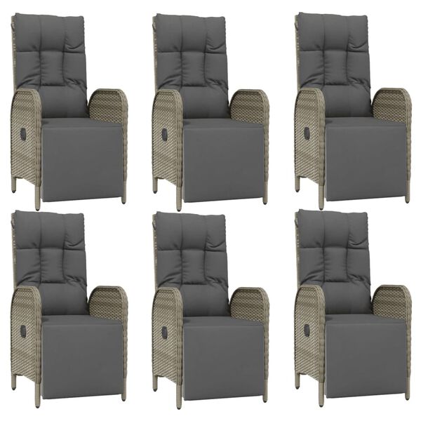 vidaXL spisebordss&aelig;t til haven 7 dele med hynder polyrattan gr&aring;