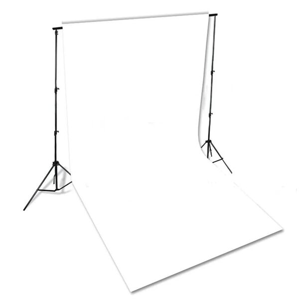 vidaXL fotobaggrund uden stativ 600x300 cm bomuld hvid