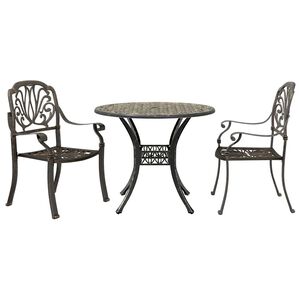 vidaXL bistros&aelig;t 3 dele st&oslash;bt aluminium bronzefarvet