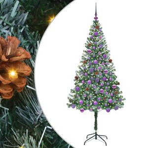 vidaXL Kunstigt juletr&aelig; med 300 LED'er Gr&oslash;n 180 cm PVC og St&aring;l