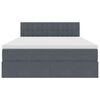 vidaXL Seng med opbevaring og LED med LED M&oslash;rkegr&aring; 140 x 190 cm Fl&oslash;jl