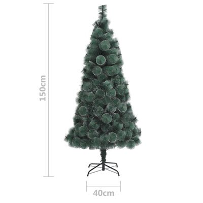kunstigt juletræ med og kuglesæt 150 grøn PVC PE | vidaXL.dk