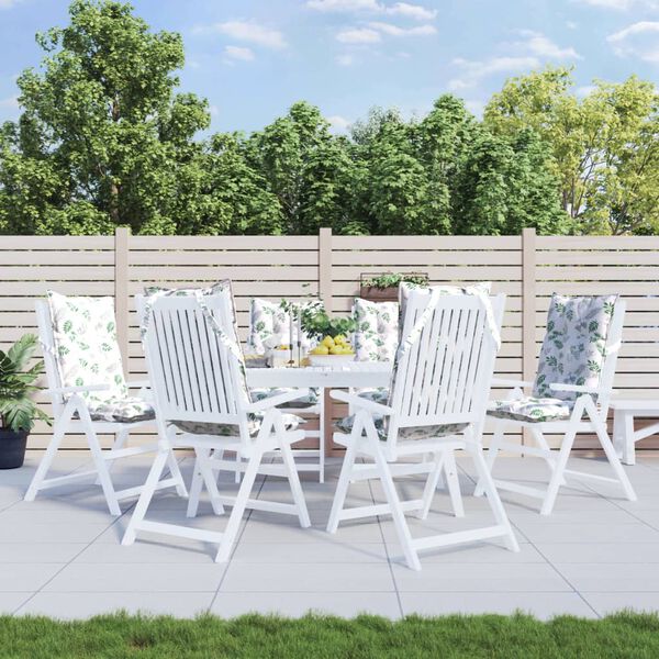 vidaXL stolehynder med h&oslash;j ryg 6 stk. oxfordstof bladm&oslash;nster