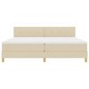 vidaXL LED Box Spring Bed med madras med LED Creme 200 x 200 cm Stof