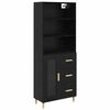 vidaXL Highboard Sort eg 69,5 x 32,5 x 180 cm Konstrueret tr&aelig;