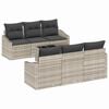 vidaXL Sofa S&aelig;t 7 stk. Lysegr&aring; og m&oslash;rkegr&aring; polyrattan