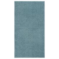 vidaXL gulvtæppe 80x150 cm kort luv blå