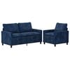 vidaXL Sofa S&aelig;t 2 stk. M&oslash;rkebl&aring; Polyester