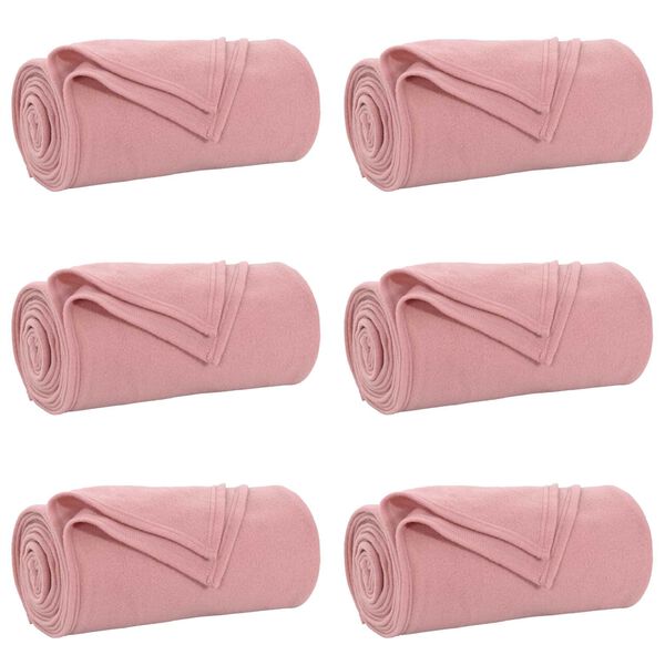 vidaXL Kastet&aelig;pper 6 pcs Lyser&oslash;d 270 x 240 cm Fleece