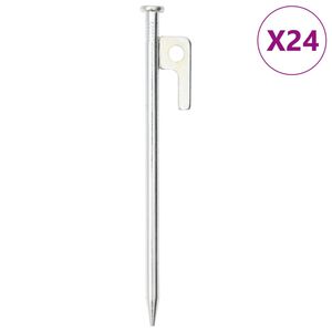 vidaXL teltpl&oslash;kker 24 stk. 20 cm 9 mm galvaniseret st&aring;l