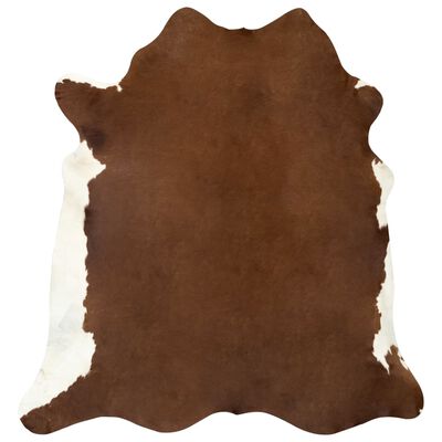 vidaXL gulvtæppe i ægte koskind 150 x 170 cm brun og hvid