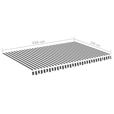 vidaXL udskiftningsdug til markise 4,5x3 m antracitgrå og hvid