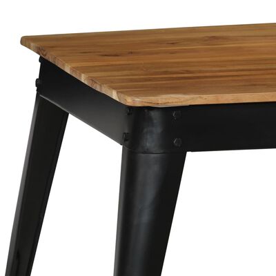 vidaXL spisebord i massivt akacietræ og stål 75 x 75 x 76 cm