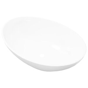 vidaXL keramisk luksush&aring;ndvask oval hvid 40 x 33 cm