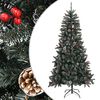 vidaXL kunstigt juletr&aelig; med juletr&aelig;sfod 210 cm PVC gr&oslash;n