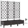 vidaXL Havekrukke med vanding og hjul 3 stk. Brun 120 x 40 x 132 cm PP