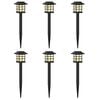 vidaXL Udend&oslash;rs sollys med jordspyd 6 pcs Varm hvid 38,5 cm PP
