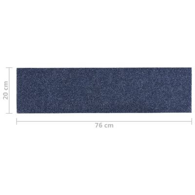 vidaXL selvklæbende trappemåtter 15 stk. 76x20 cm rektangulær gråblå