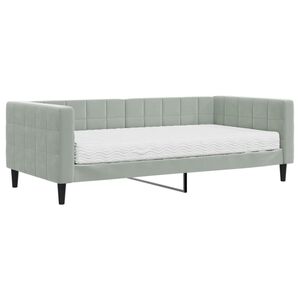 vidaXL daybed med madras 90x190 cm velour lysegr&aring;