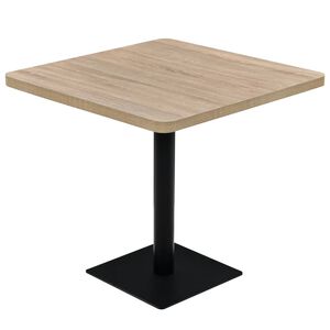 vidaXL bistrobord MDF og stål firkantet 80 x 80 x 75 cm egetræsfarvet