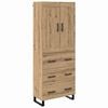 vidaXL Highboard 2 stk. Artisan Egetr&aelig; 69,5 x 34 x 180 cm