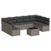 vidaXL sofas&aelig;t til haven 10 dele med hynder polyrattan gr&aring;